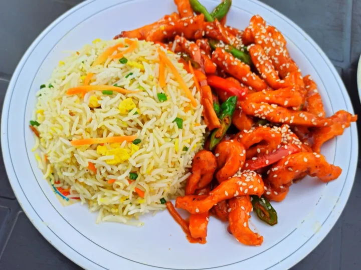Chicken Chilli Dry with Rice